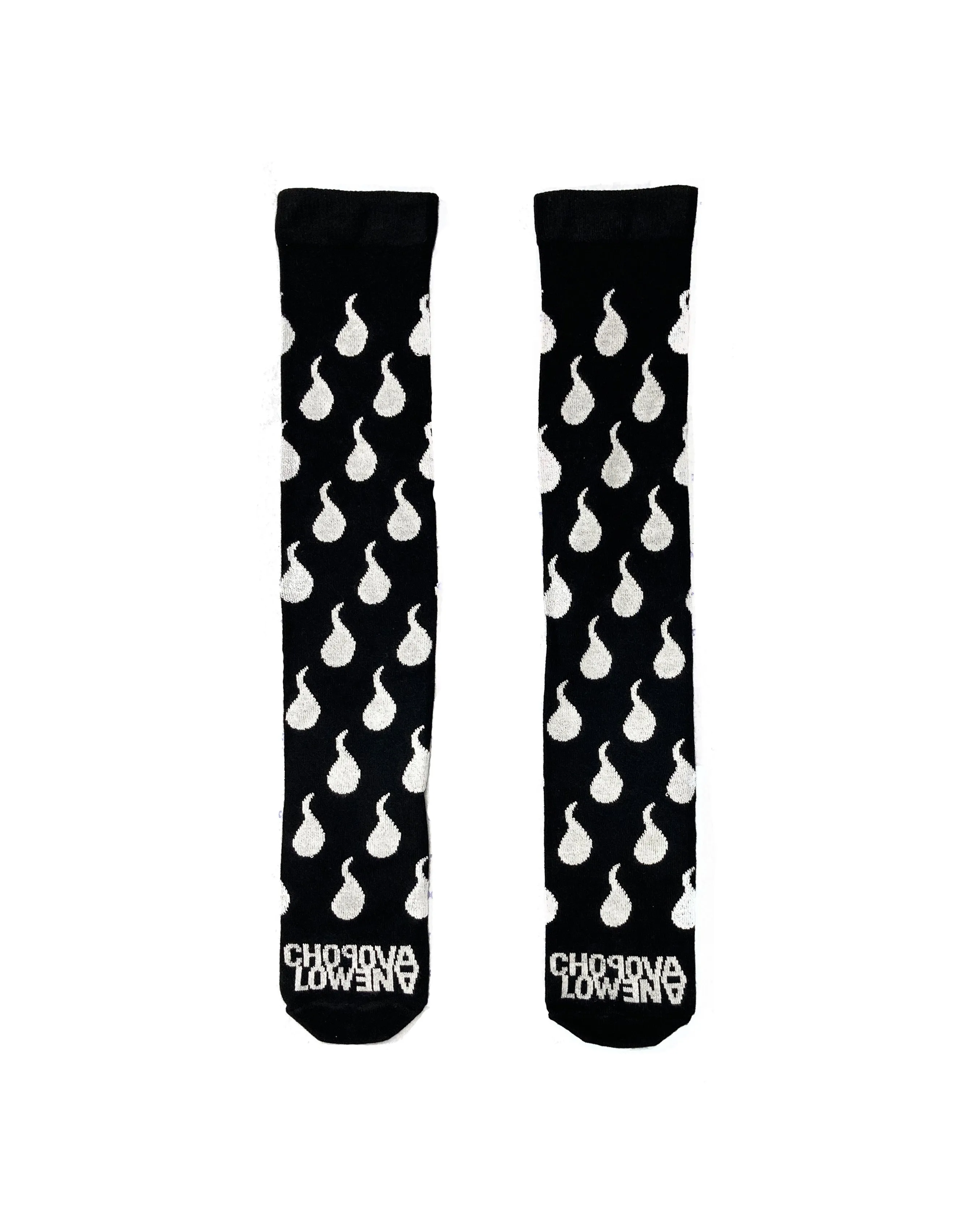 Black Squiggle Long Socks sold by Chopova Lowena