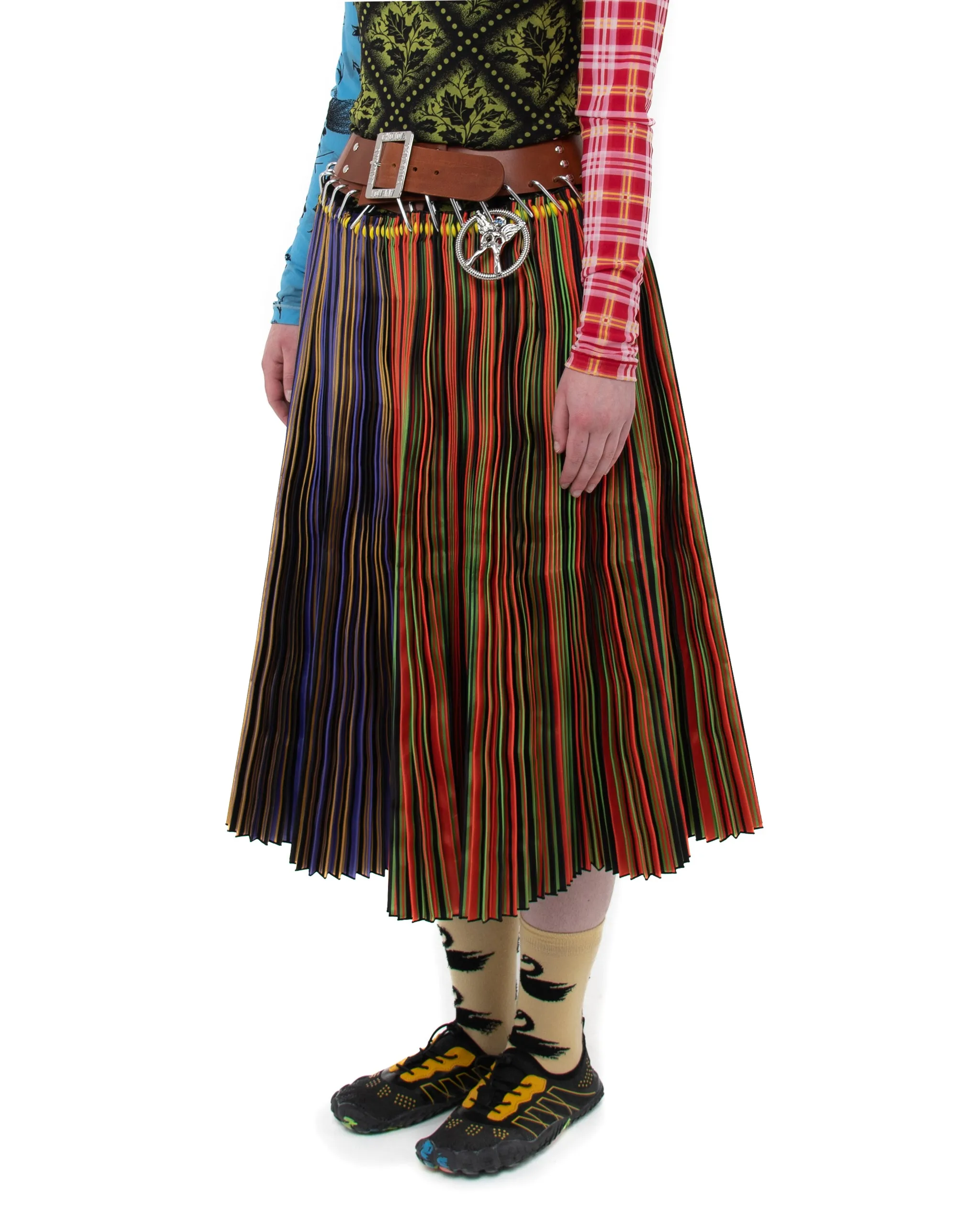 Brown Belt Stripe Midi Skirt sold by Chopova Lowena product image thumbnail 4