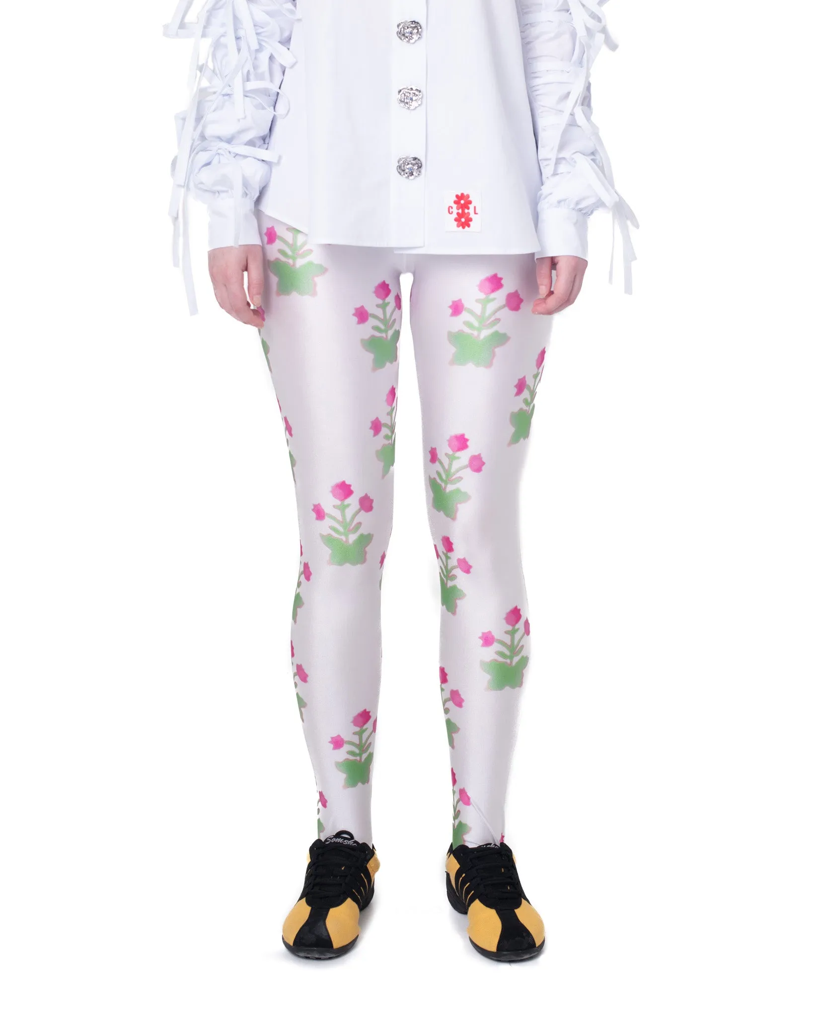 Pink Flower Pot Leggings sold by Chopova Lowena