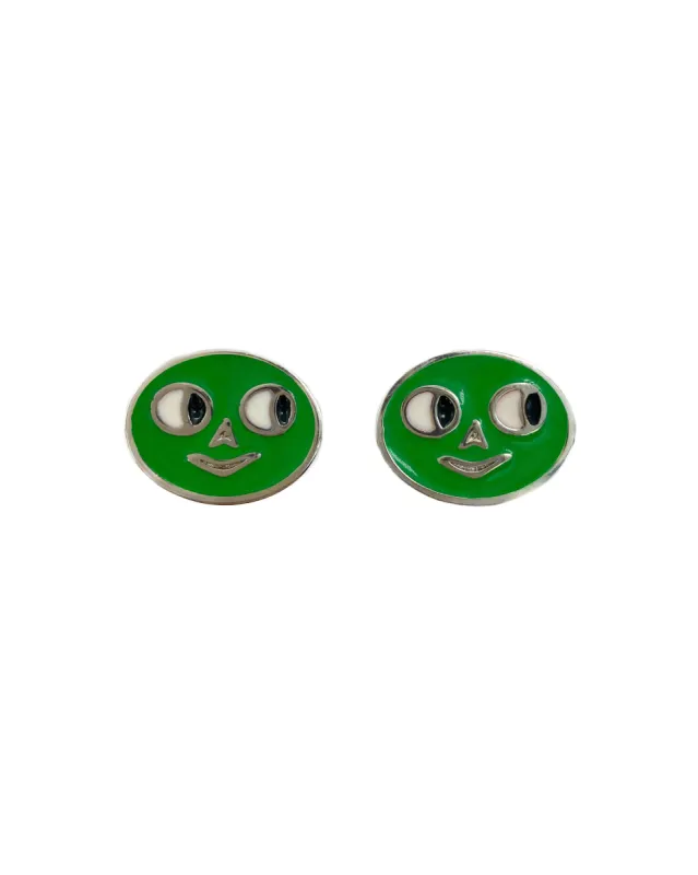 Green Side Eye Stud Earrings made by Chopova Lowena