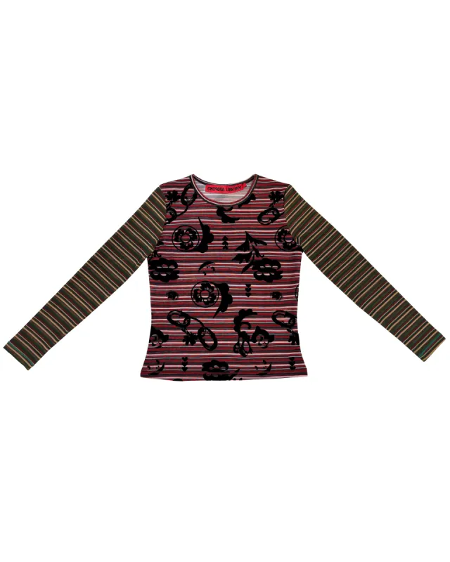 Exclusive Peggy Flocked Mesh Top sold by Chopova Lowena