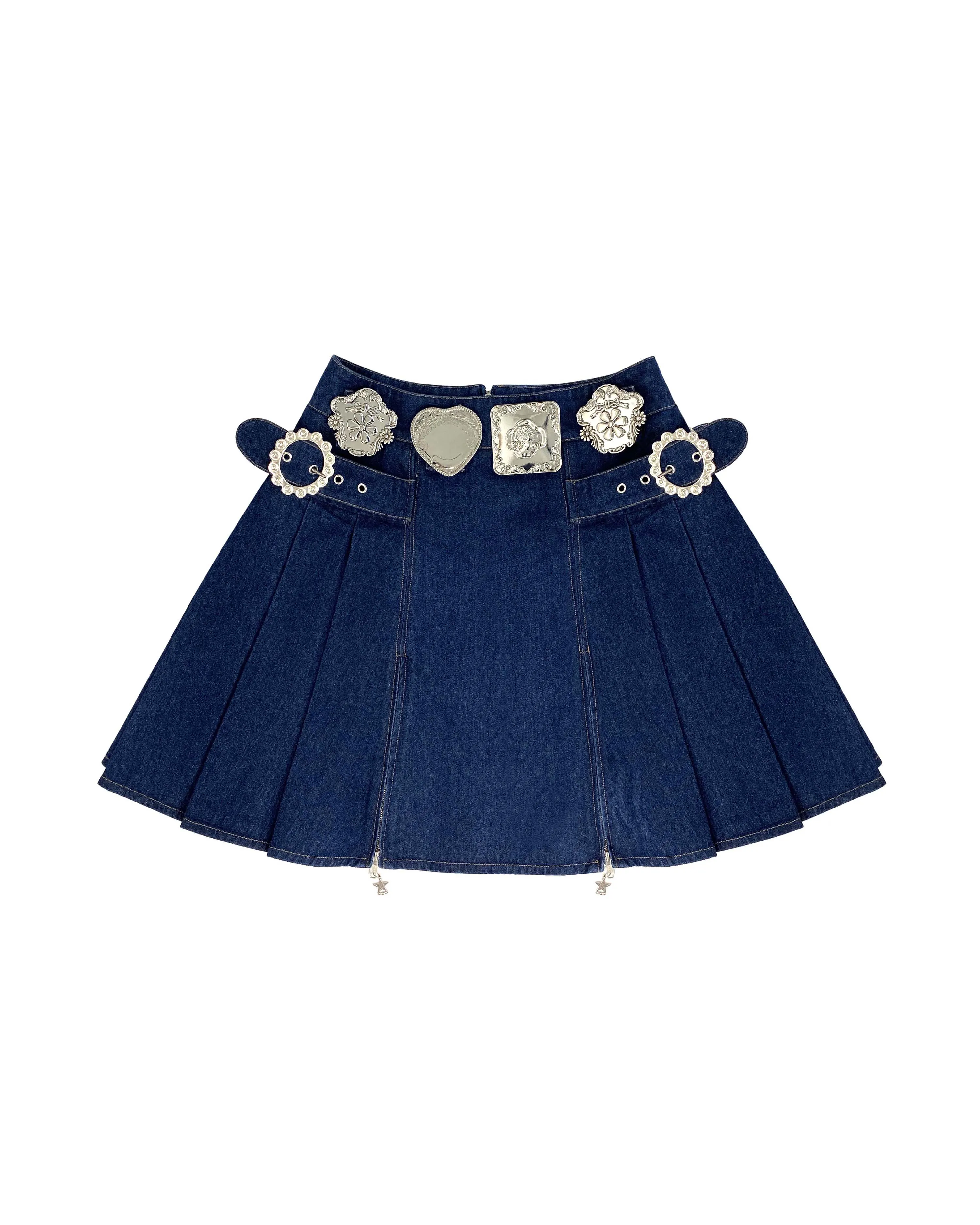 Biggity Denim Knee Skirt sold by Chopova Lowena