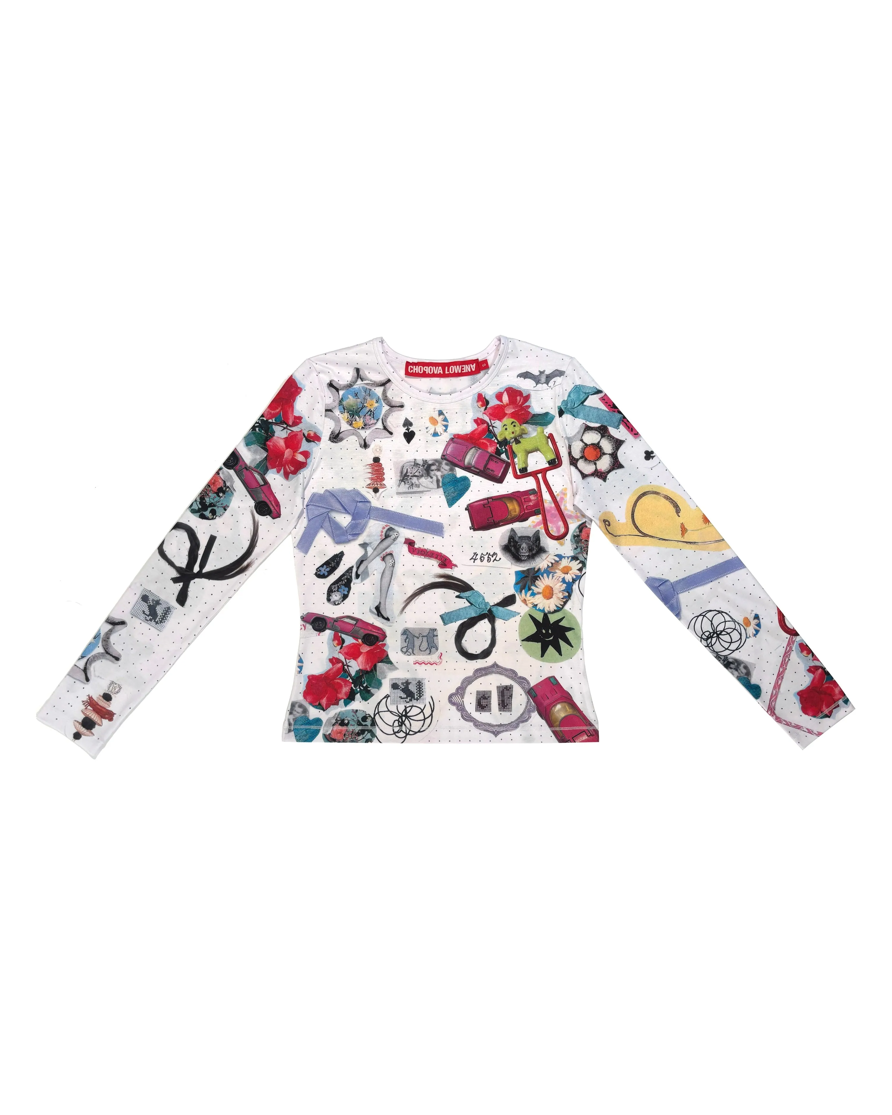 What's In My Bag Fitted Jersey Top sold by Chopova Lowena