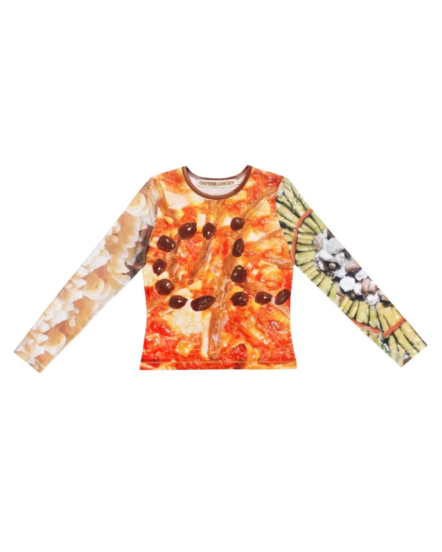 Dinner's Served Fitted Jersey Top sold by Chopova Lowena