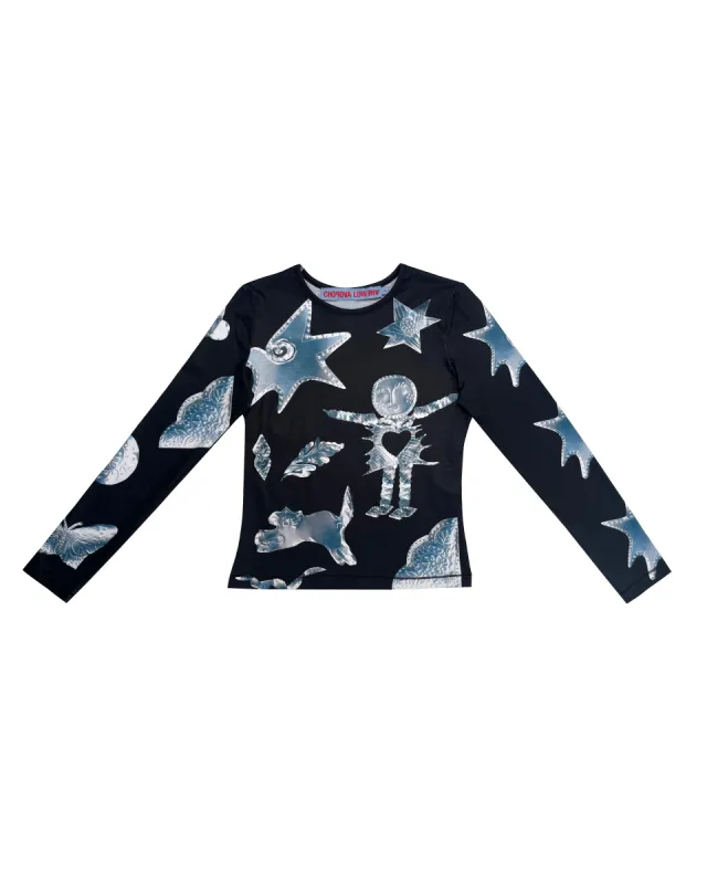 Metal Scratchy Fitted Jersey Top sold by Chopova Lowena