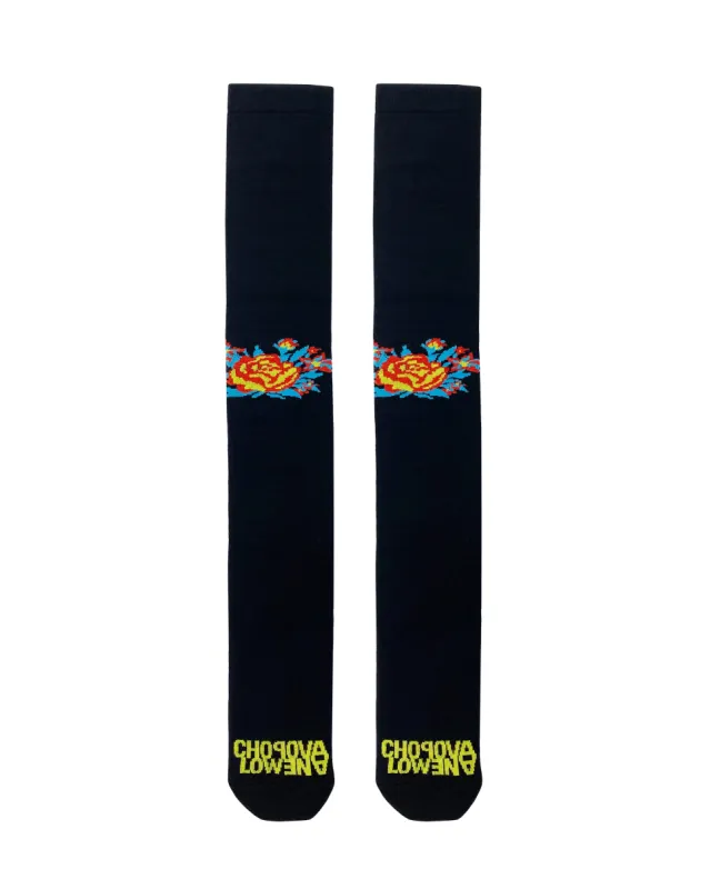 Black Bouquet Super Long Socks made by Chopova Lowena