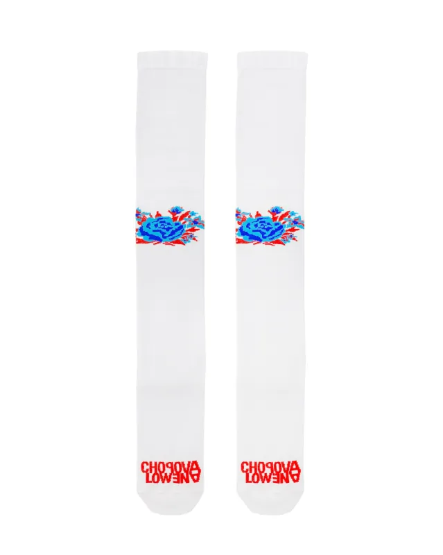 White Bouquet Super Long Socks made by Chopova Lowena