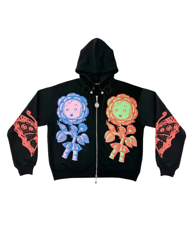 Double Rose Bud Zip Hoodie made by Chopova Lowena