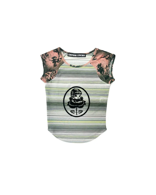 Angelica Flocked Short Sleeve Top sold by Chopova Lowena