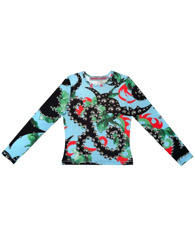 Spangle Tangle Fitted Jersey Top sold by Chopova Lowena