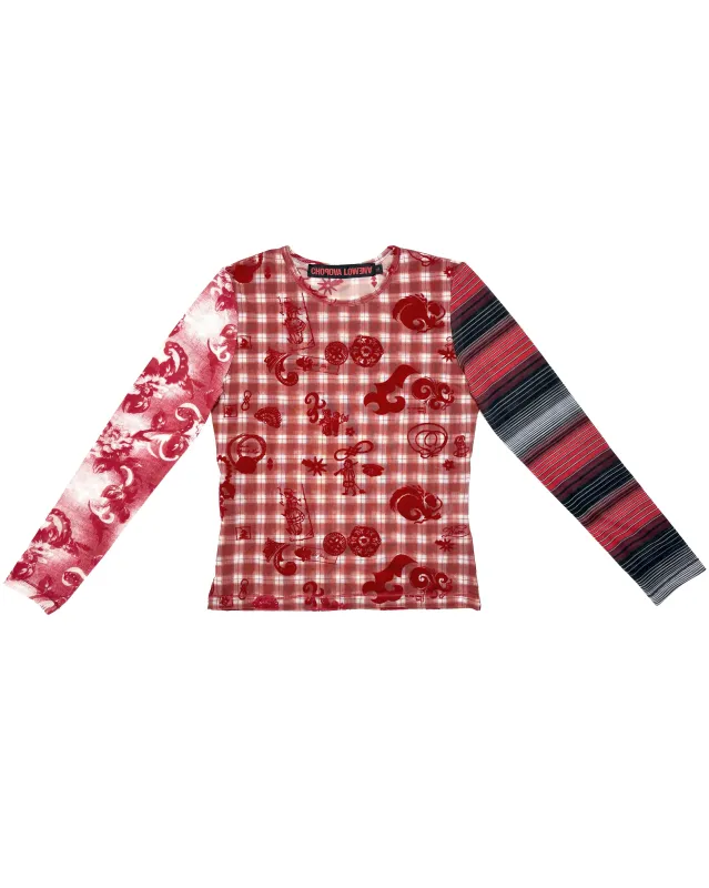 Trigger Flocked Mesh Long Sleeve Top made by Chopova Lowena