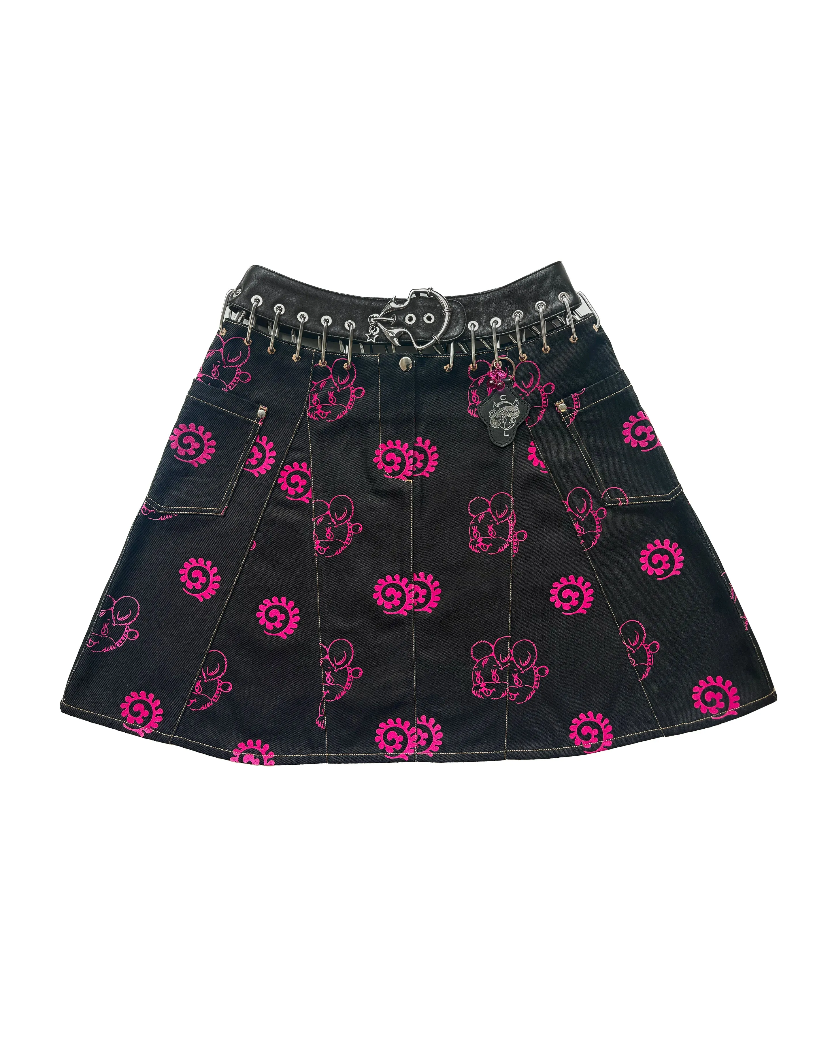 Exclusive Puppy Flocked Denim Skirt sold by Chopova Lowena