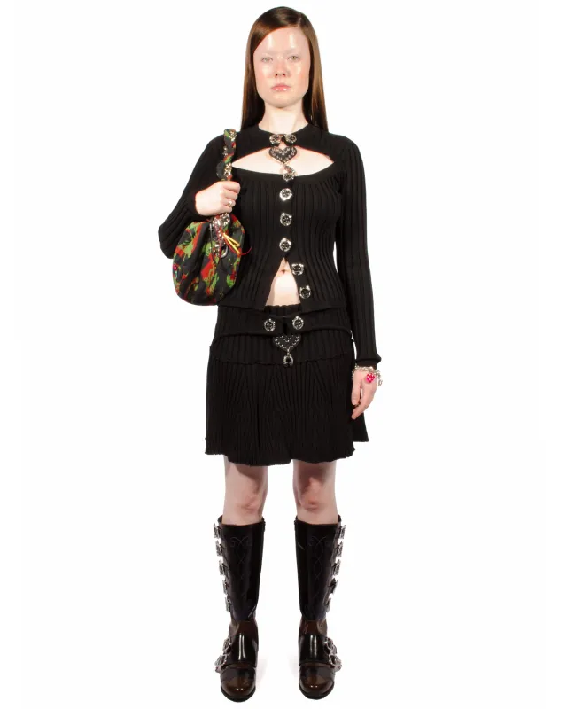 Black Sweetheart Mini Skirt made by Chopova Lowena