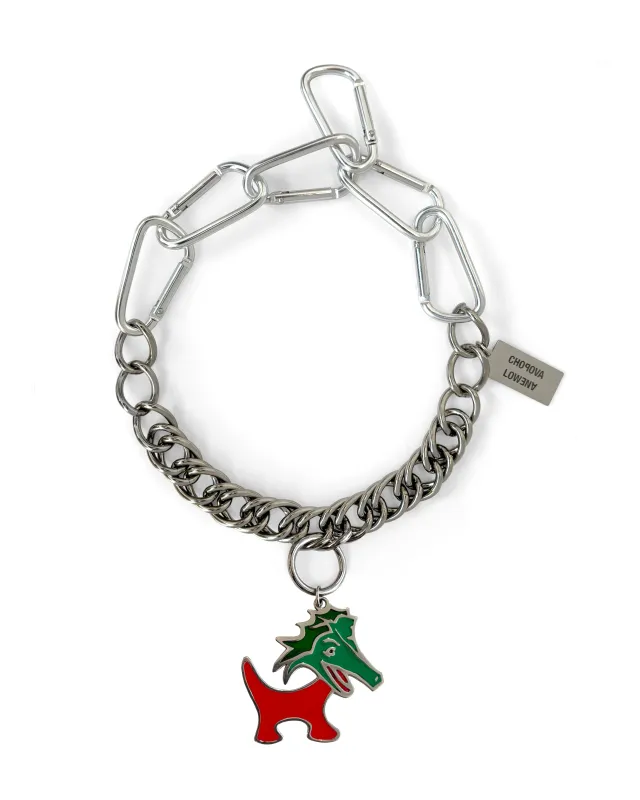 Dragon Charm Carabiner Necklace made by Chopova Lowena