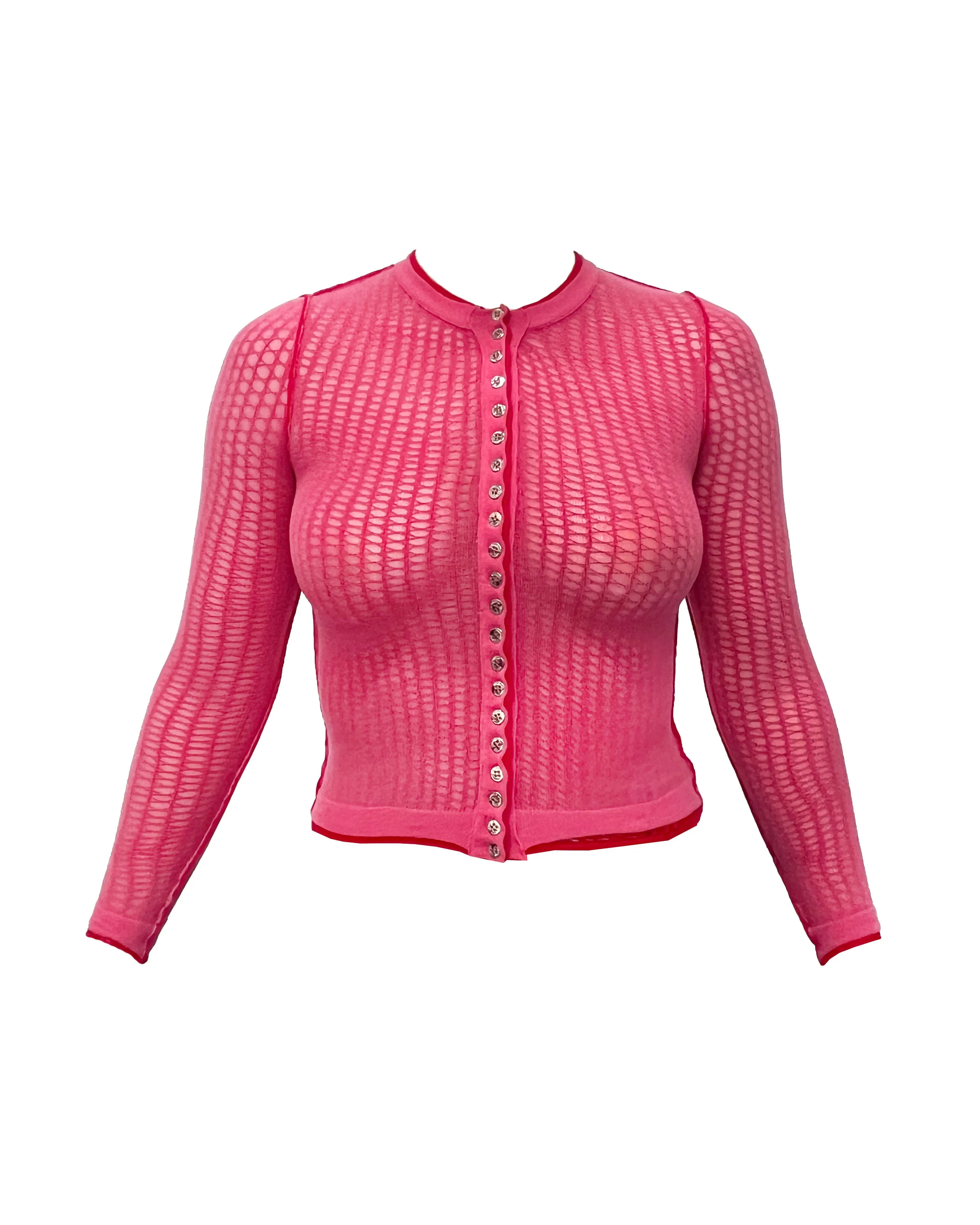 Pink Fishnet Cardigan sold by Chopova Lowena product image thumbnail 2