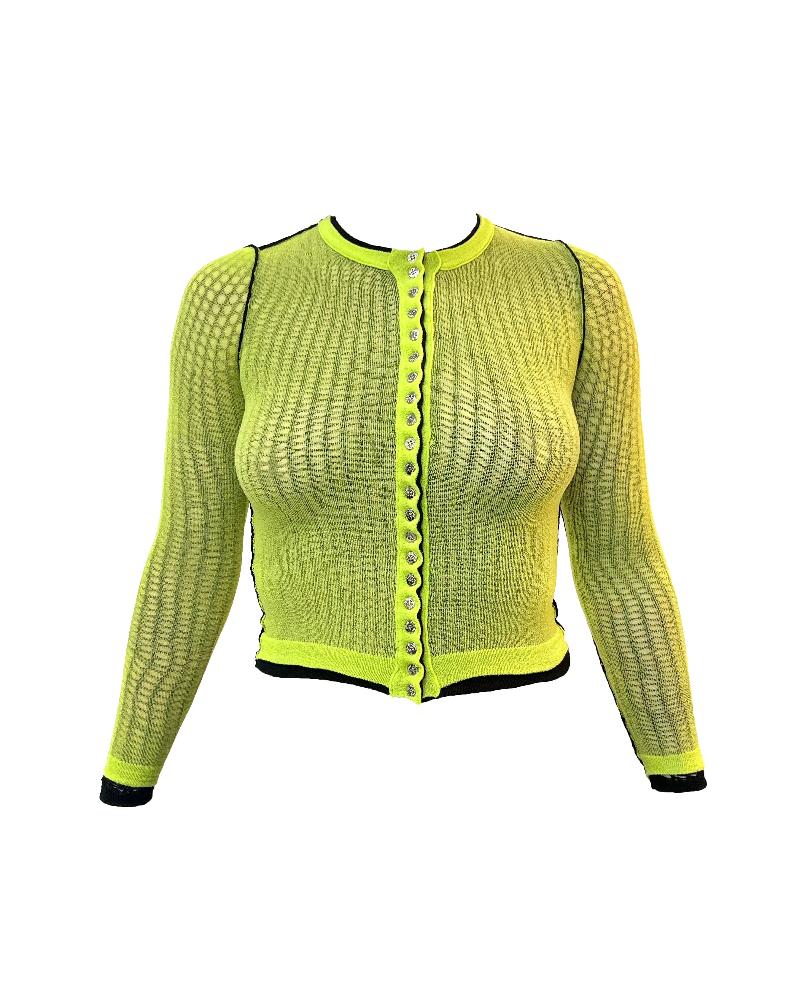 Green Fishnet Cardigan sold by Chopova Lowena product image thumbnail 2