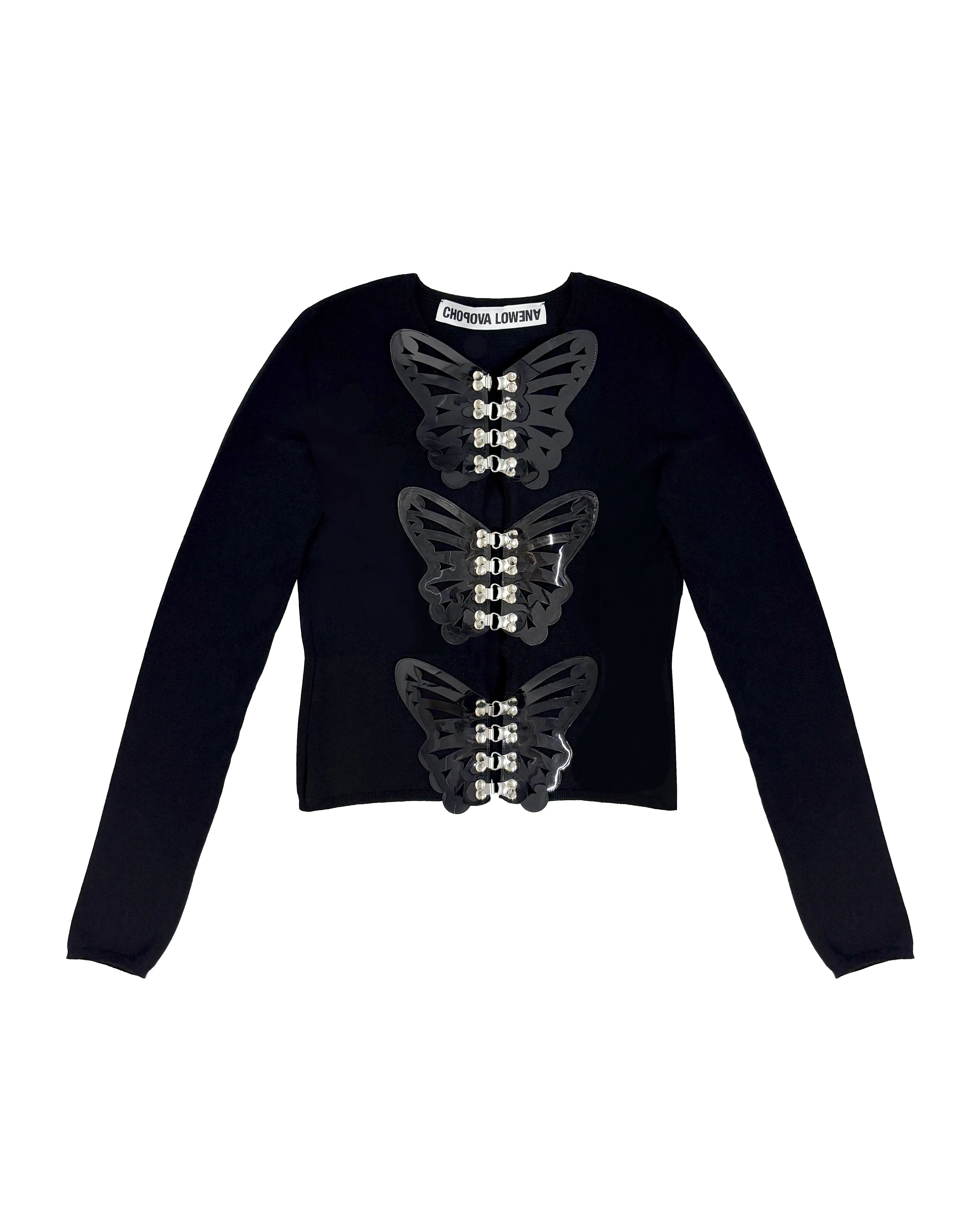 Black Butterfly Trio Cardigan sold by Chopova Lowena product image thumbnail 2