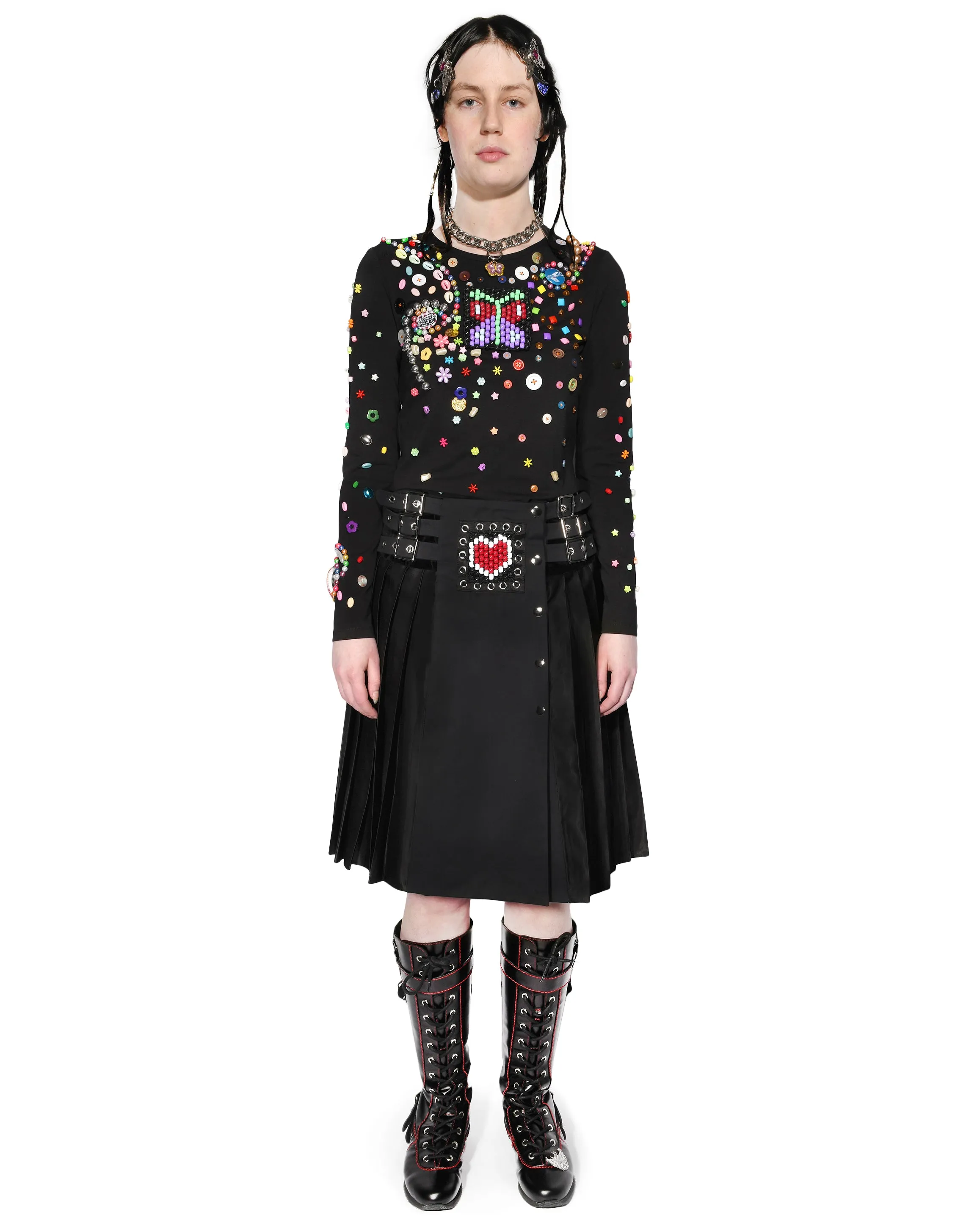 Night Defunct Beaded Jersey Top sold by Chopova Lowena