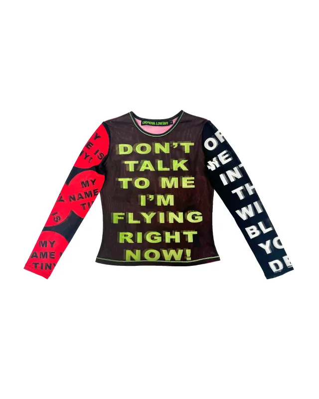 Don't Talk To Me Mesh Top sold by Chopova Lowena