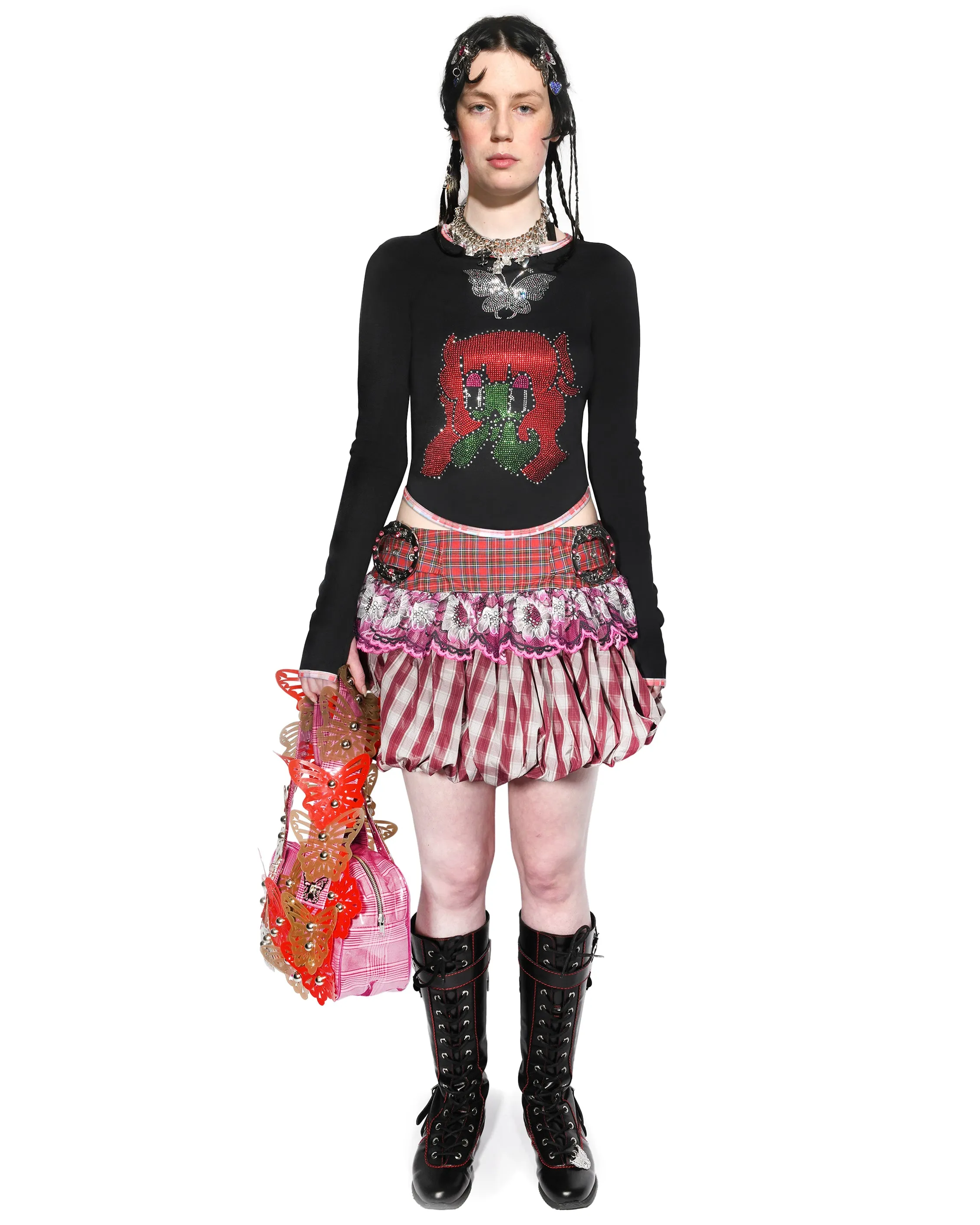 Tiny Crystal Fitted Jersey Top sold by Chopova Lowena