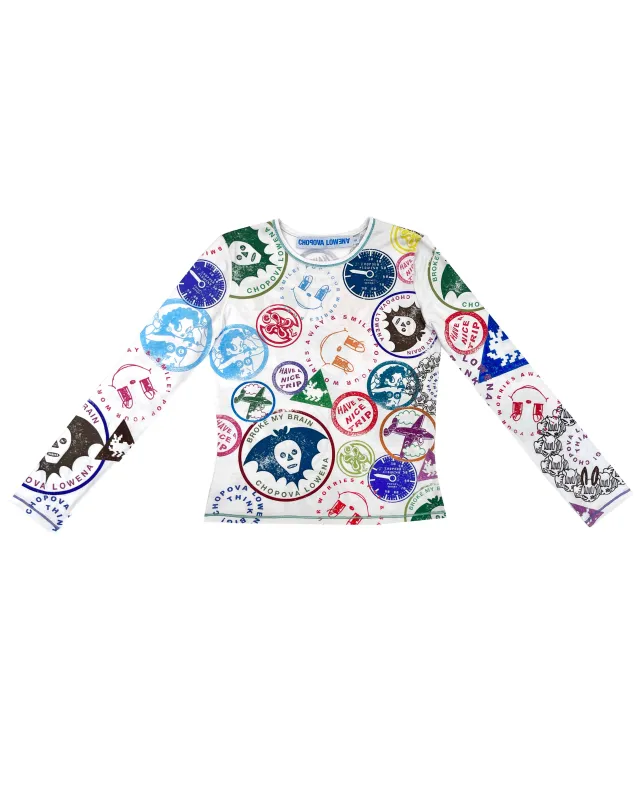 Stamp It Fitted Jersey Top sold by Chopova Lowena