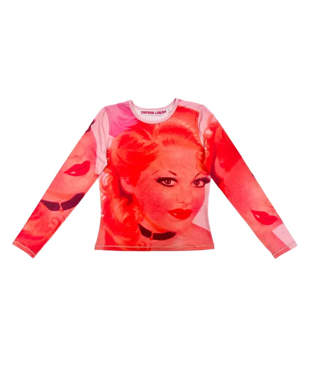 Pinky Fitted Jersey Top sold by Chopova Lowena