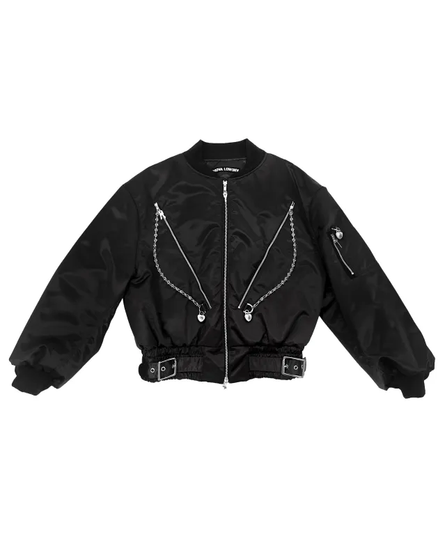 Exclusive Helter Black Bomber Jacket made by Chopova Lowena
