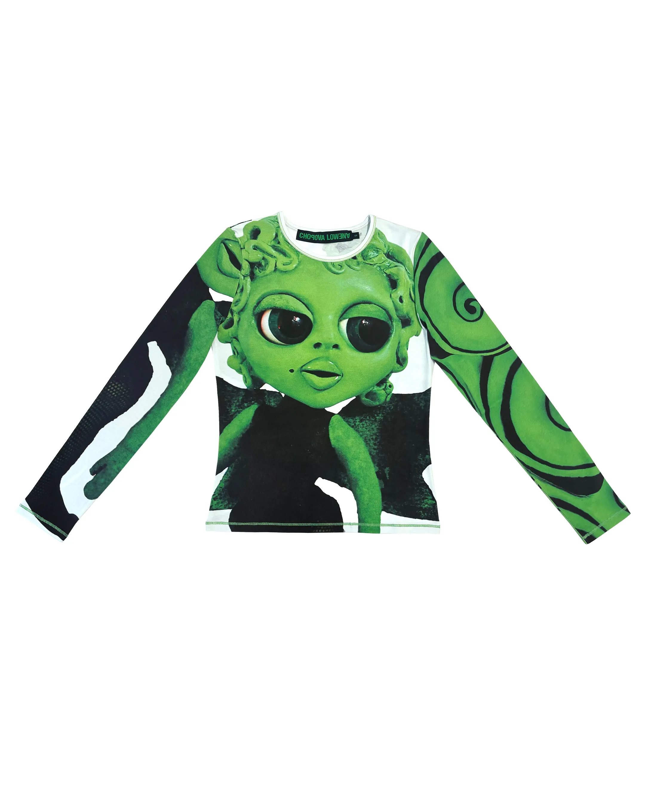 Green Ruth Perfume Fitted Jersey Top sold by Chopova Lowena