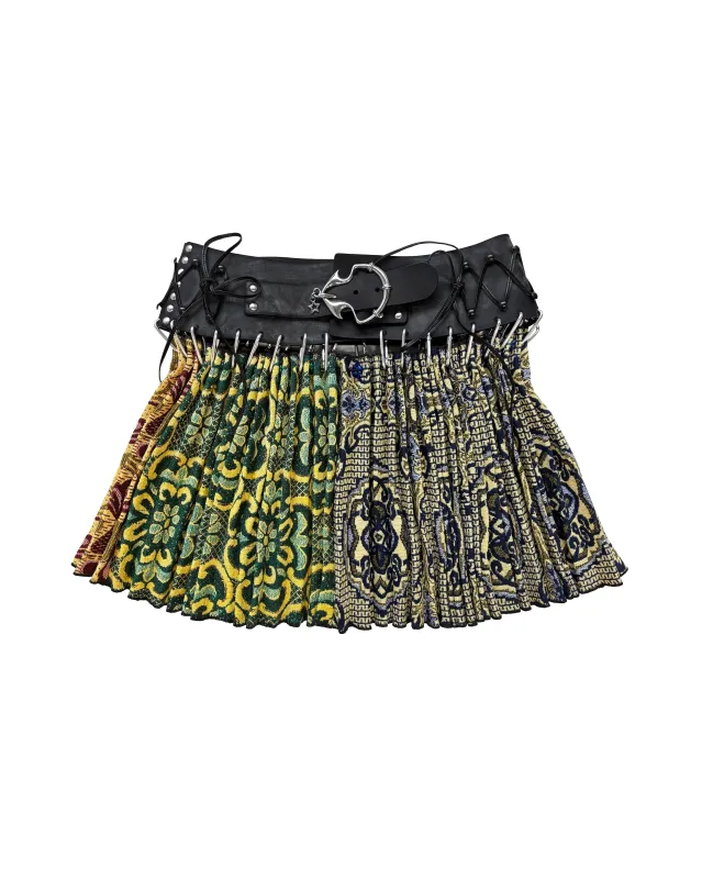 Exclusive Isola Laced Tapestry Folkloric Mini Carabiner Skirt made by Chopova Lowena
