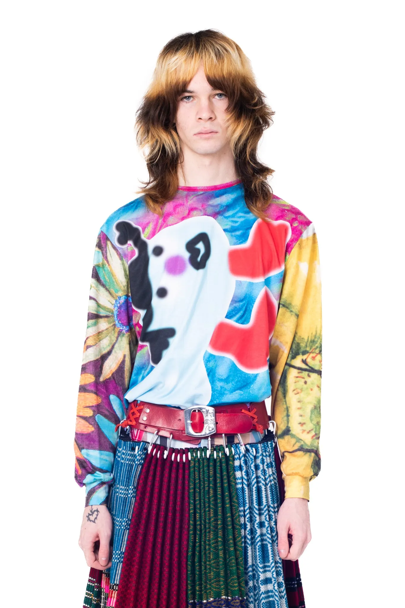 Leg on Blue Oversized Jersey Top sold by Chopova Lowena