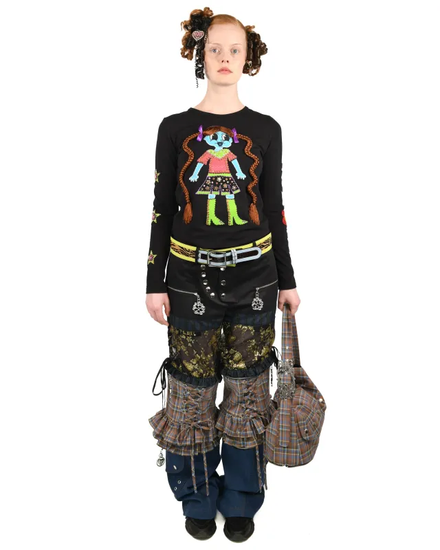 Blue Emma Beaded Jersey Top made by Chopova Lowena