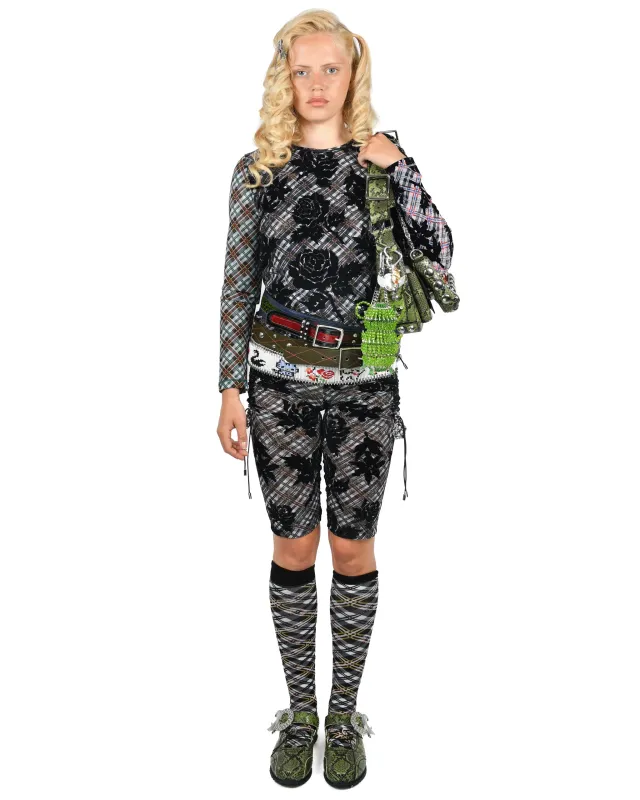 Picnic Plaid Flocked Mesh Top made by Chopova Lowena