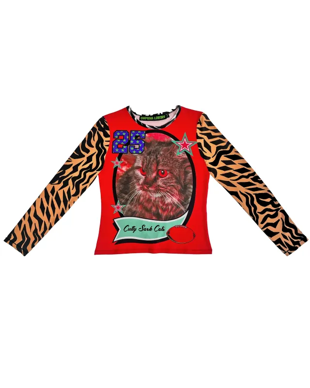 Cutty Sark Cats Fitted Jersey Top made by Chopova Lowena