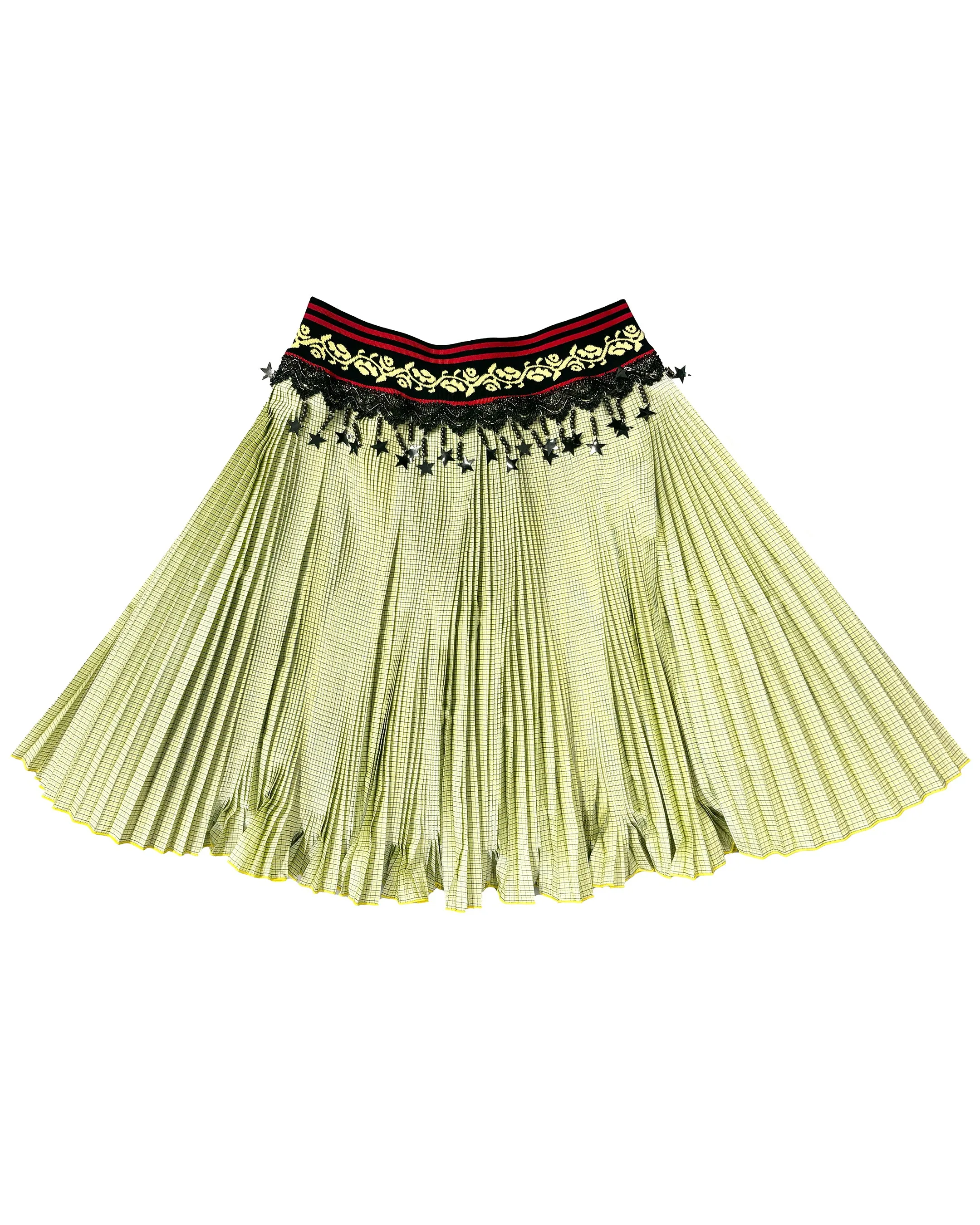 Stacey Yellow Knitted Pleated Knee Skirt sold by Chopova Lowena product image thumbnail 2