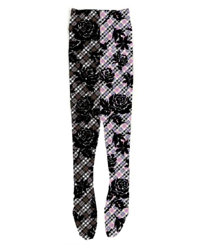 Picnic Plaid Flocked Mesh Leggings sold by Chopova Lowena