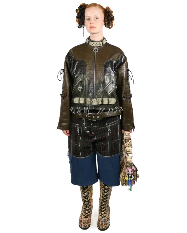 Inversion Laced Leather Jacket made by Chopova Lowena