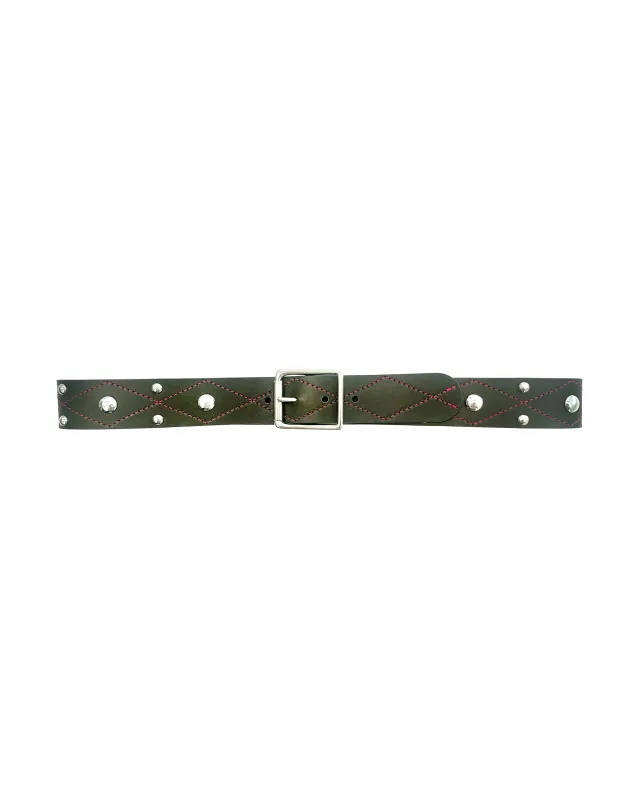 Green Studded Trouser Belt made by Chopova Lowena