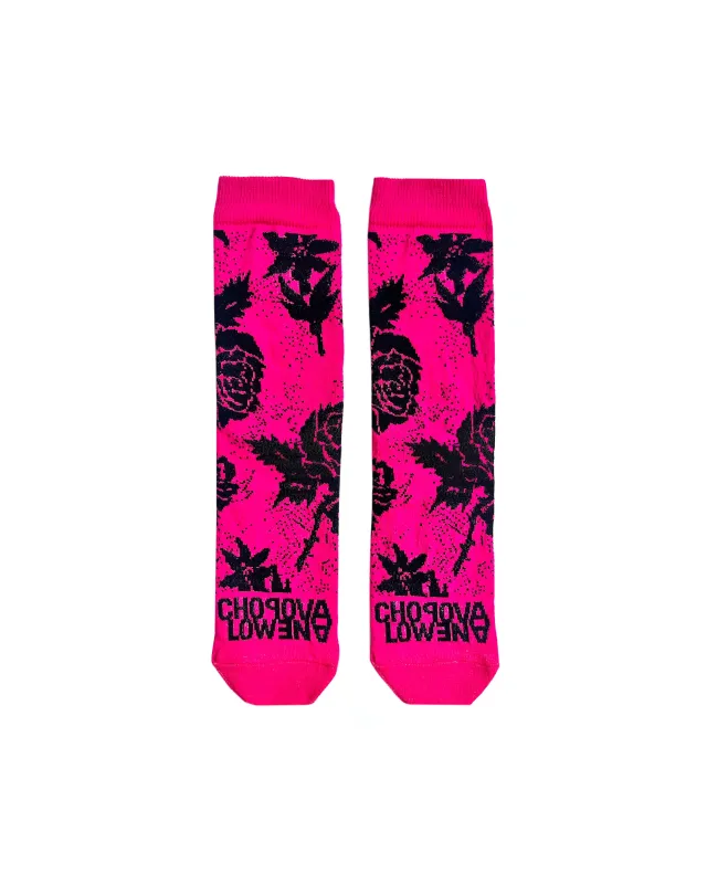 Pink Floral Short Socks made by Chopova Lowena