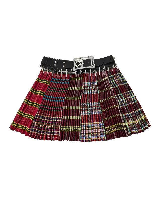 Exclusive Adjustable Belt Breakbeat Folkloric Mini Carabiner Skirt sold by Chopova Lowena