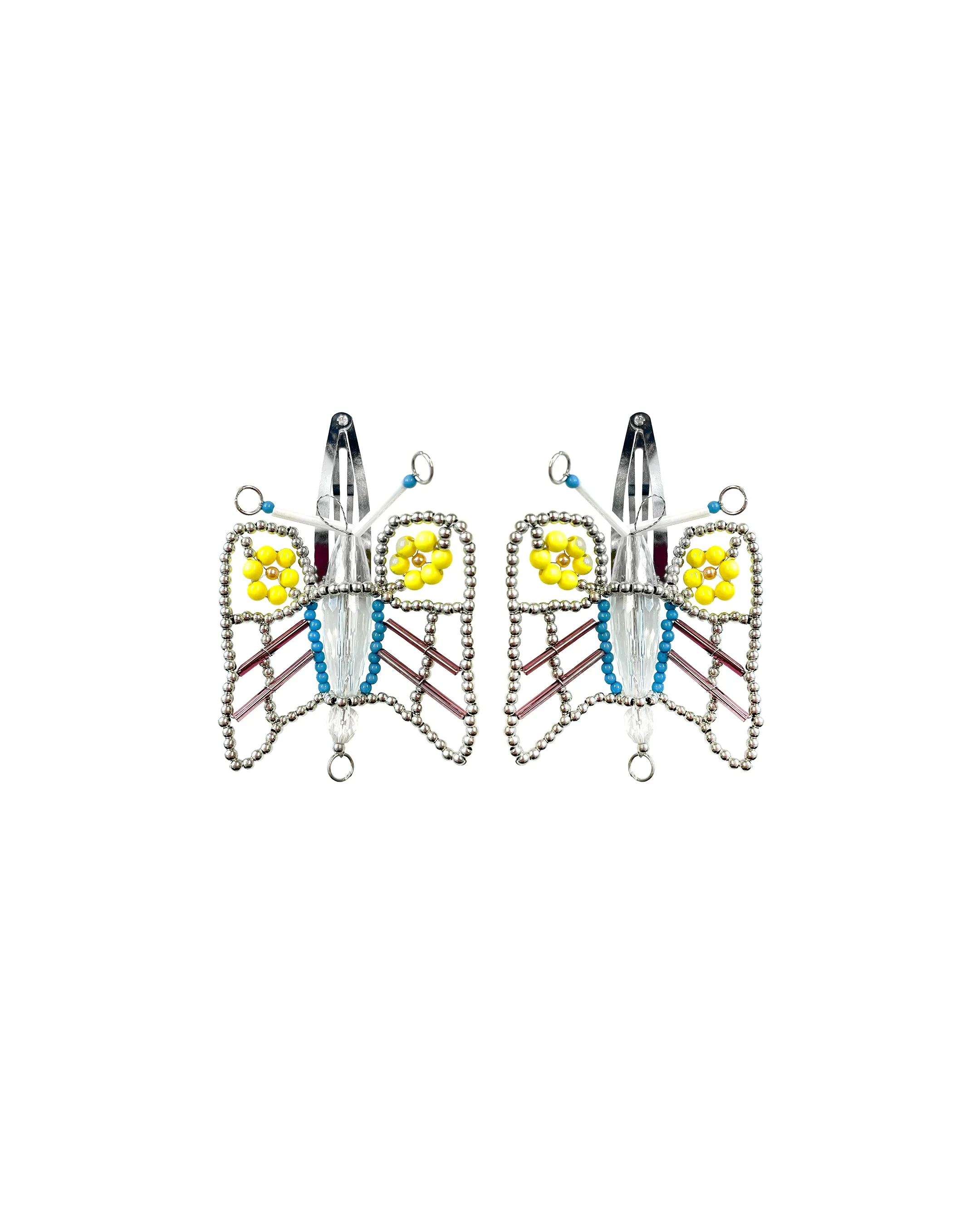 Beaded Butterfly Hair Clips sold by Chopova Lowena
