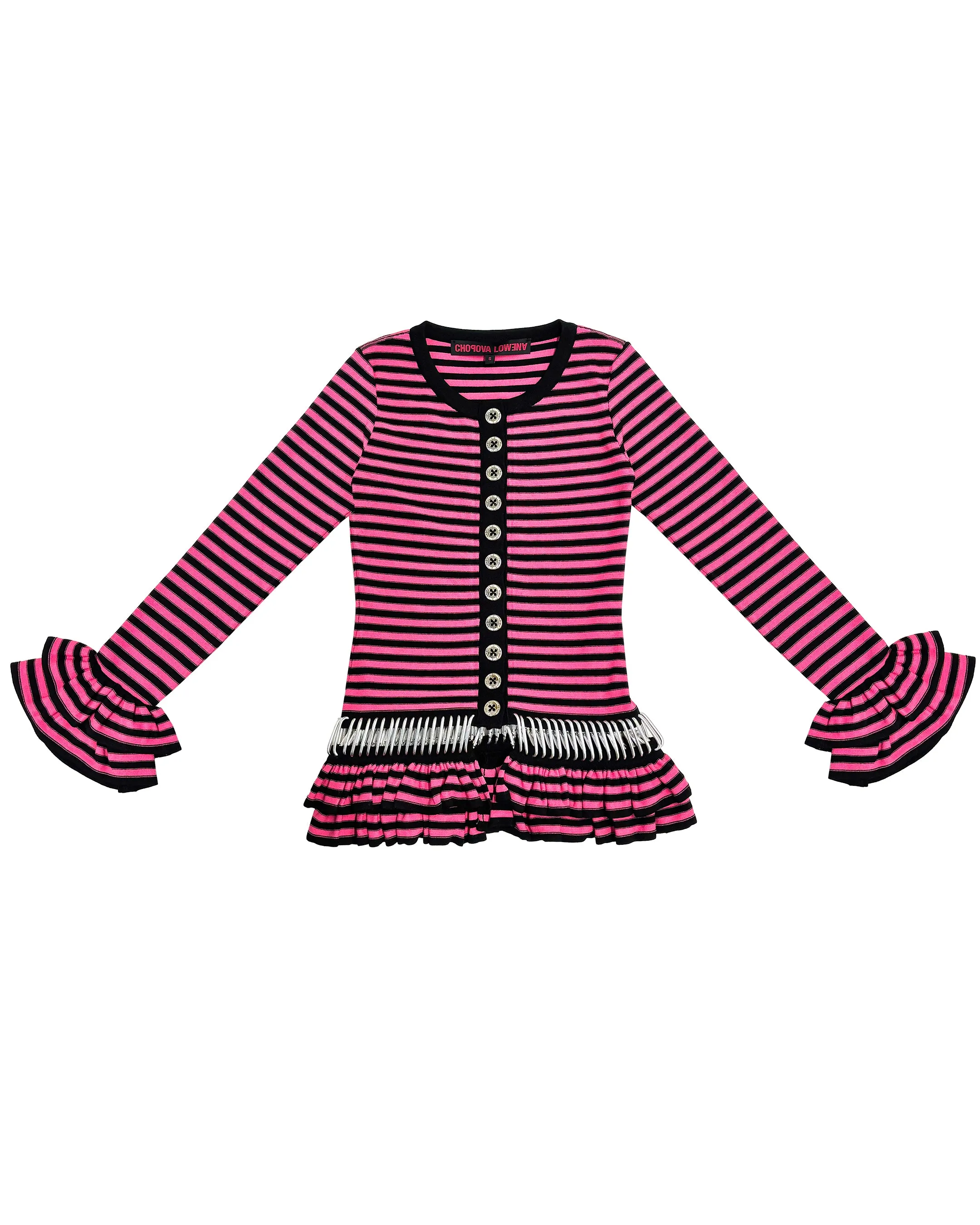 Pink Ruffle Carabiner Cardigan sold by Chopova Lowena product image thumbnail 2
