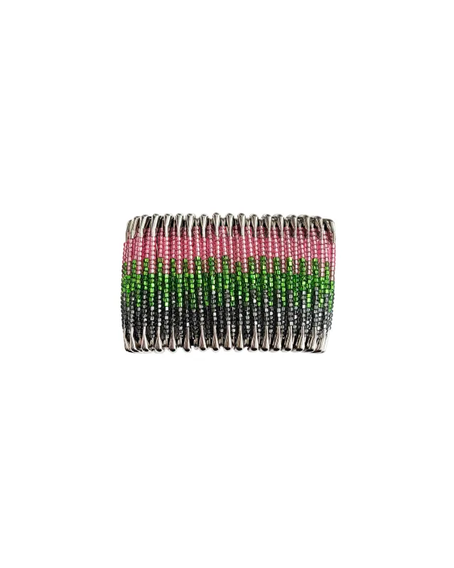 Pink and Green Safety Pin Bracelet made by Chopova Lowena