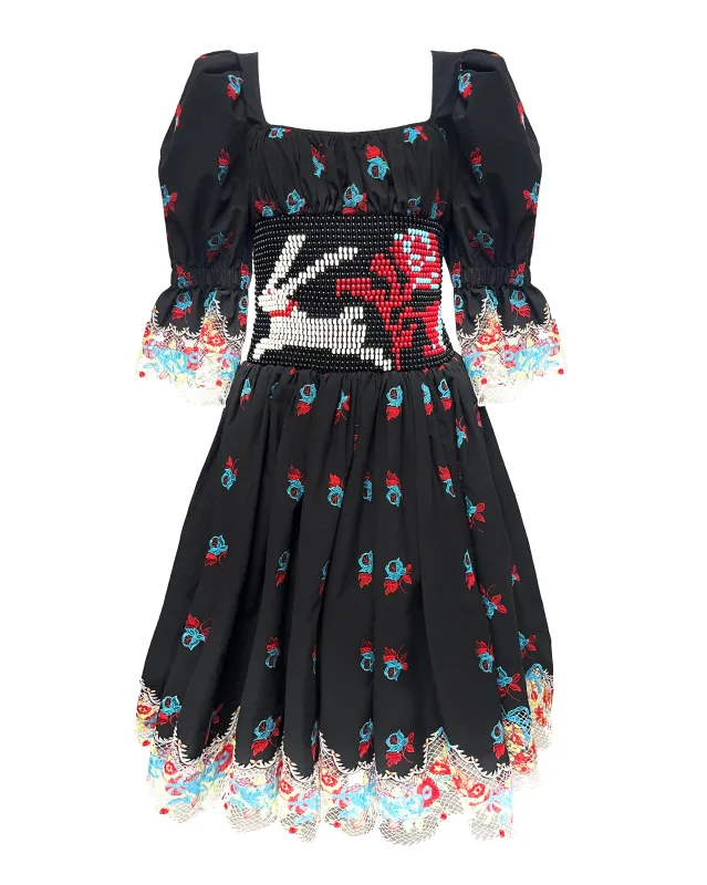 Pick-Ups Beaded Black Broderie Dress made by Chopova Lowena