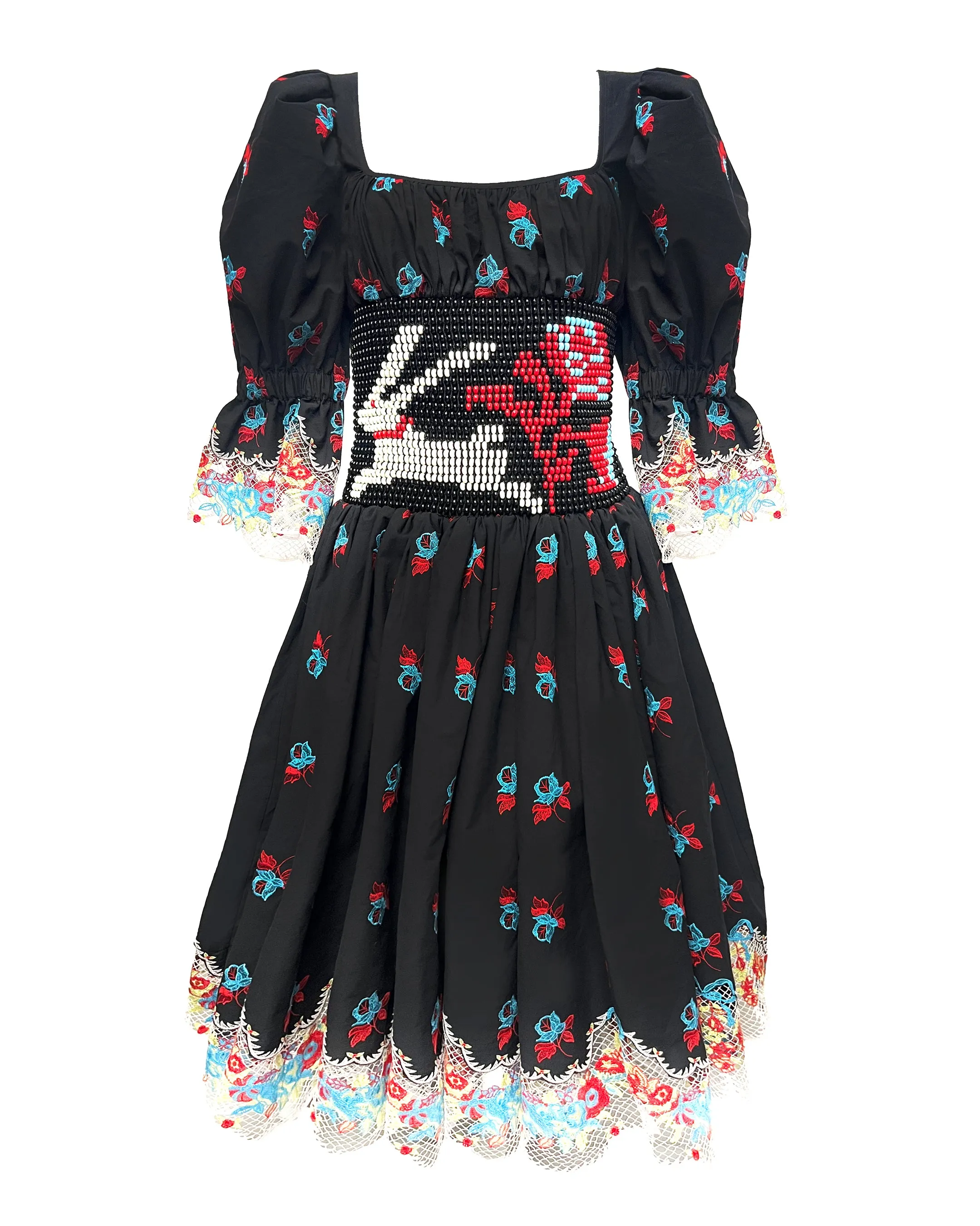 Pick-Ups Beaded Black Broderie Dress sold by Chopova Lowena