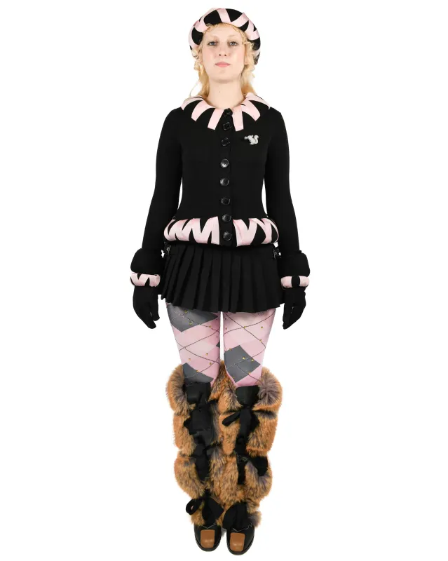Cribbage Cross Black Cardigan made by Chopova Lowena