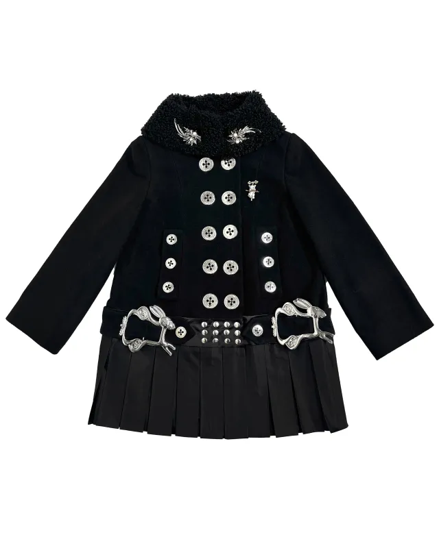 Black Fudge Buckle Coat made by Chopova Lowena