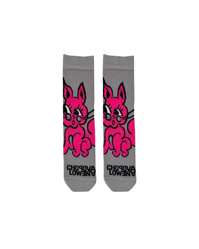 Pink Bun Bun Short Sock made by Chopova Lowena