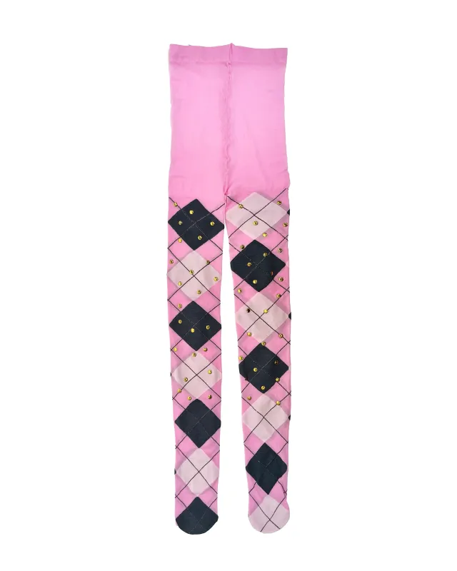 Pink Argyle Tights made by Chopova Lowena