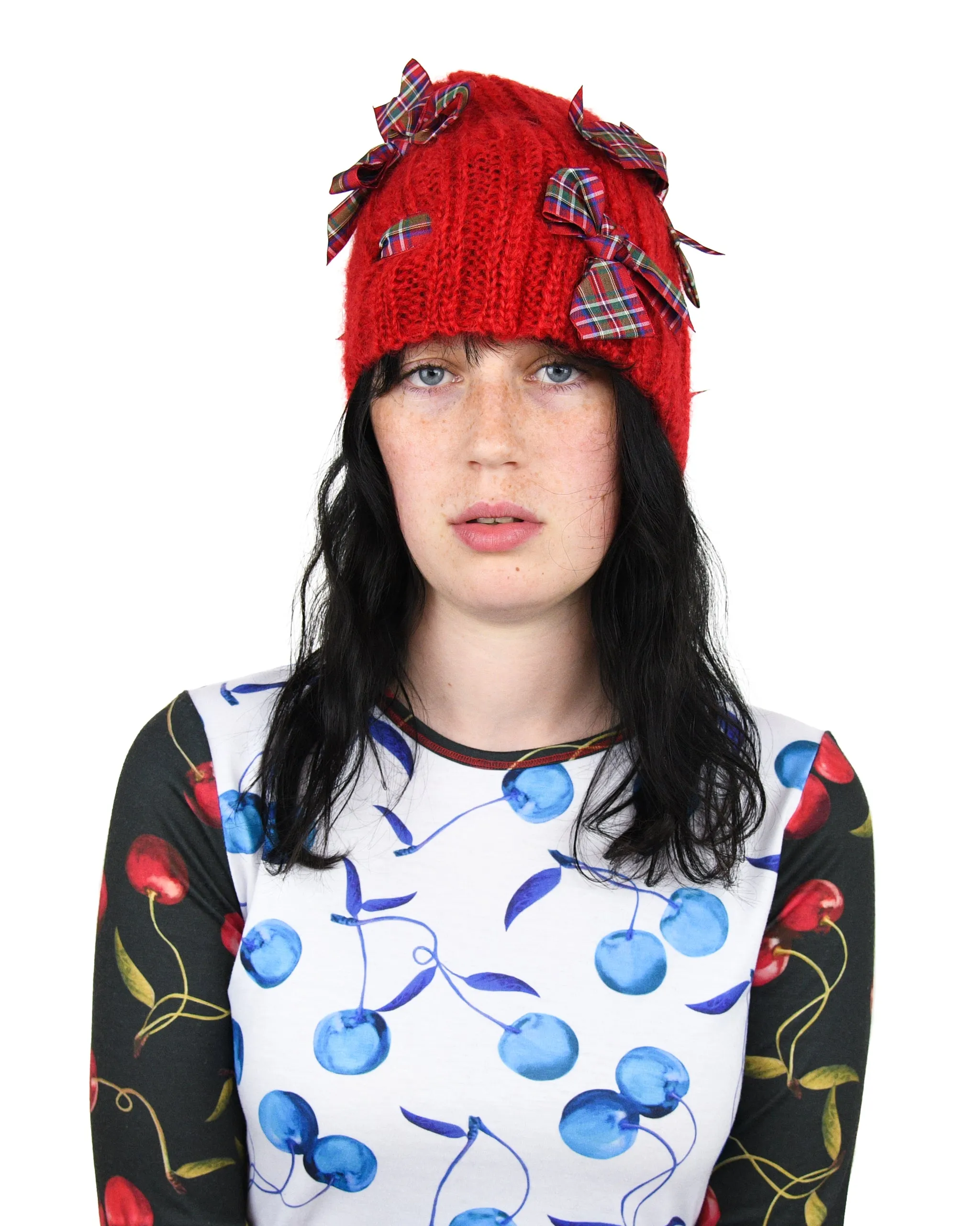 Bow Beanie Red sold by Chopova Lowena