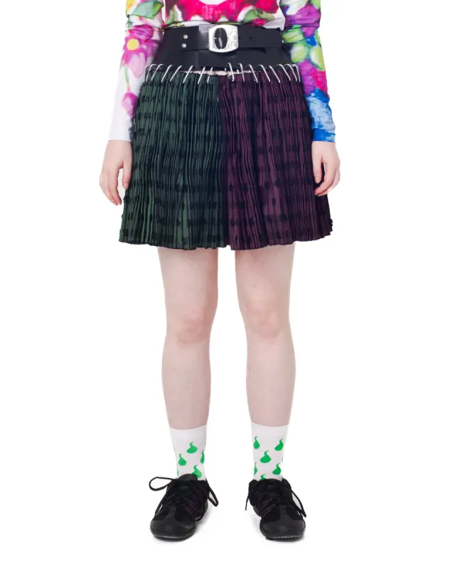 Pink and Green Split Mini Skirt sold by Chopova Lowena